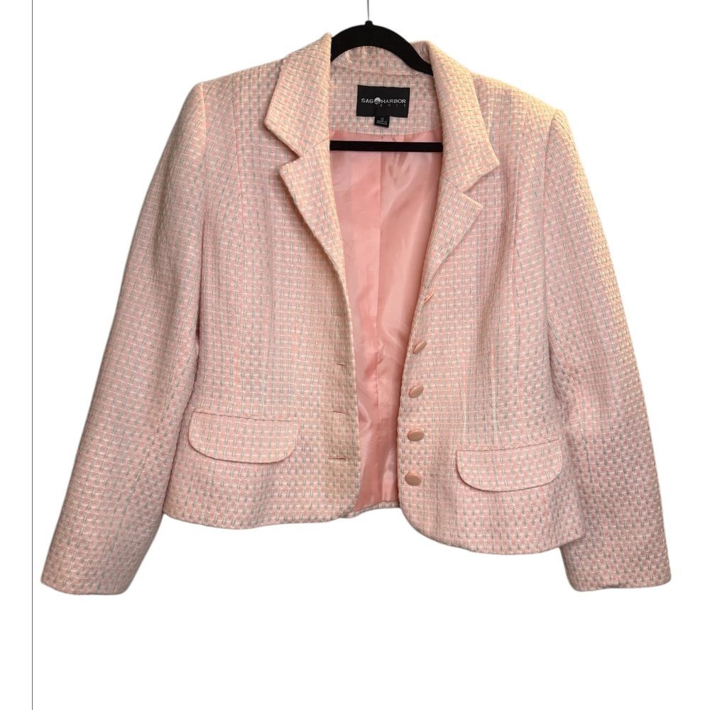 Vintage Sag Harbor Tweed Blazer Jacket Size 12